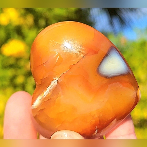 🌸🌸🌸 3/$50---Vibrant Orca Carnelian Puffy Heart Carving - Picture 4 of 17